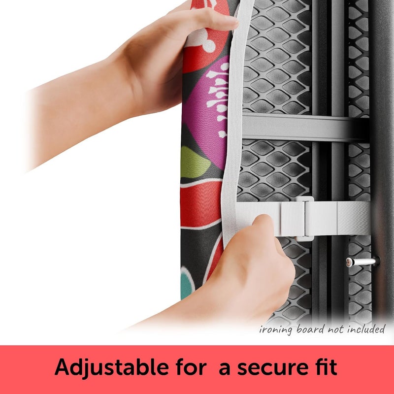 Oliso Ironing Board Cover – 100% Cotton with Professional Felt Pad, Fits Standard 54" x 15" Boards – Secure Fit with Wide Elastic Edge & Adjustable Straps – Floral - Image 4